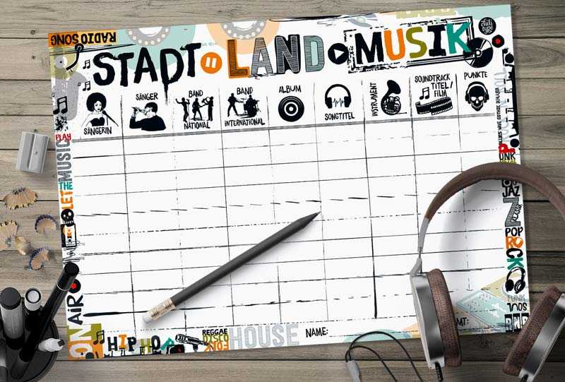 Bild Spielblock Stadt Land Musik